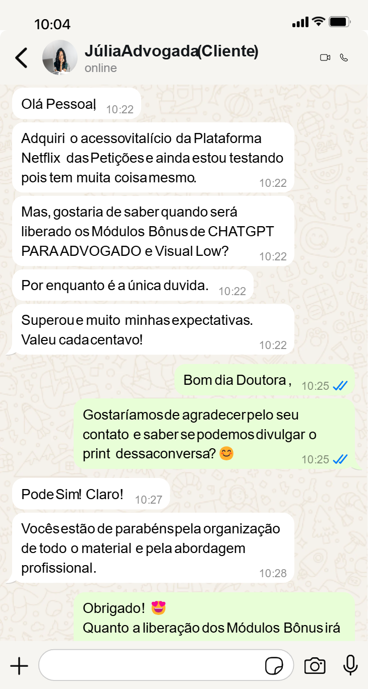 Print Contato Cliente Júlia